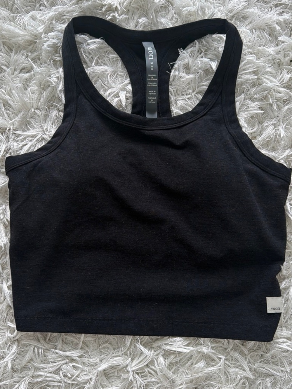 Vuori Black elevation Racerback Crop top